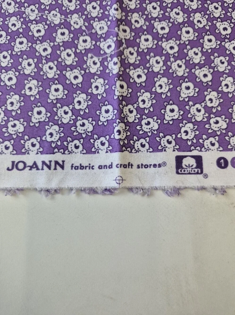 Jo-Ann Cotton Fabric Purple Floral Print 35x43”